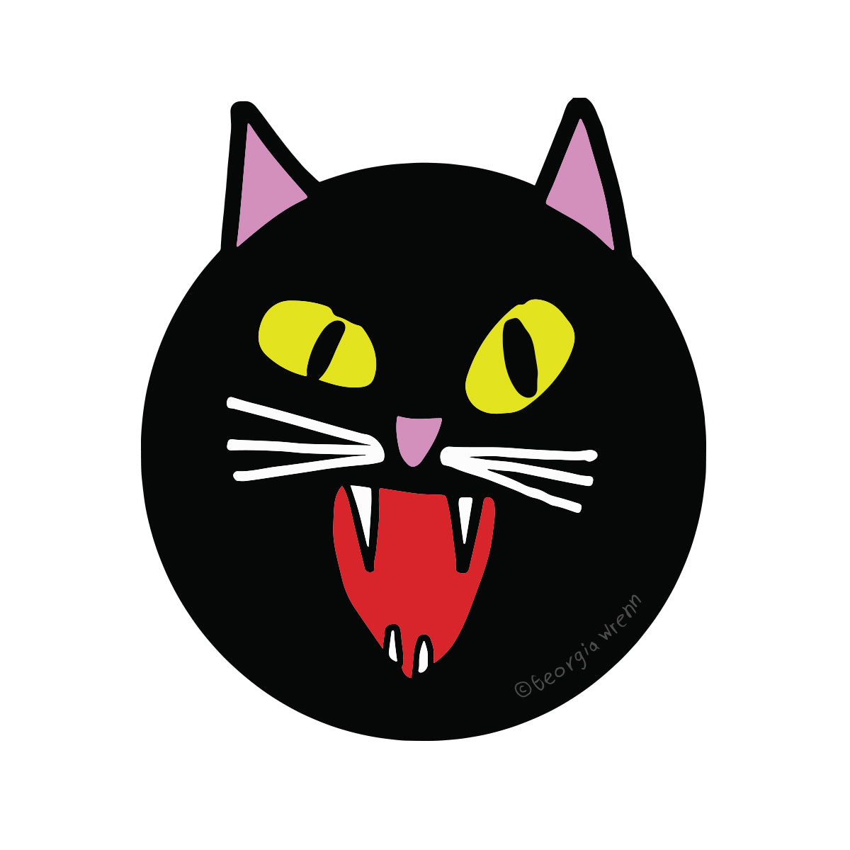 Die-Cut Black Cat Sticker