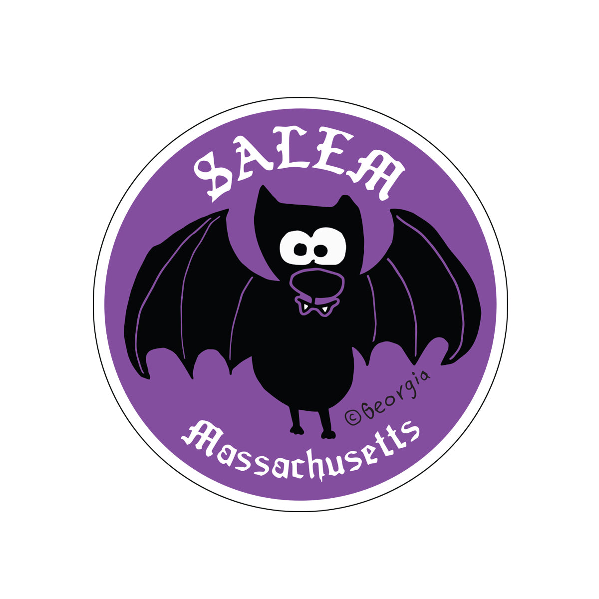 Salem 4" diameter Vampire Bat Sticker