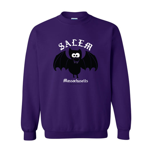 Purple Salem Vampire Bat Crewneck Sweatshirt
