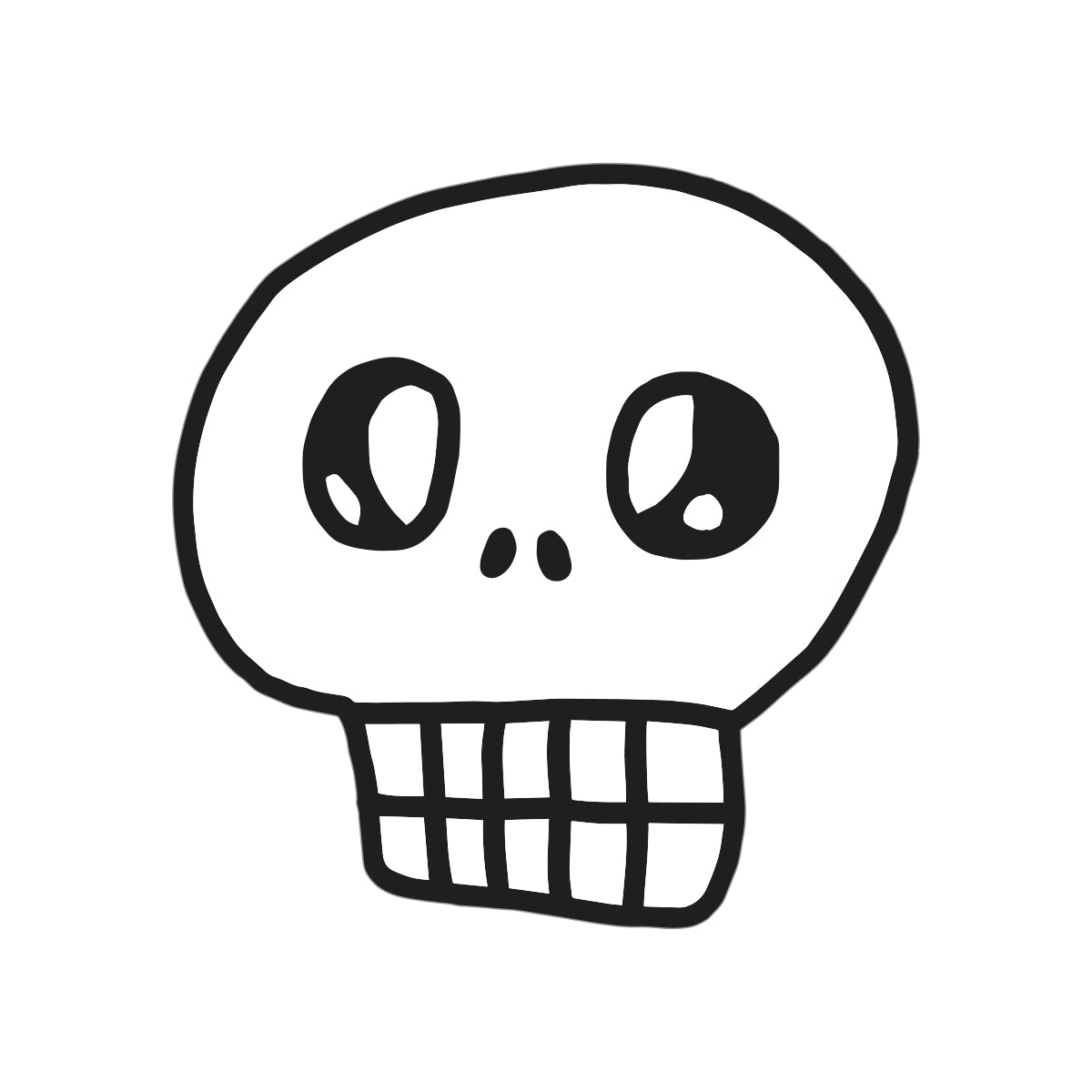 Kawaii Skull Die-Cut Vinyl Sticker