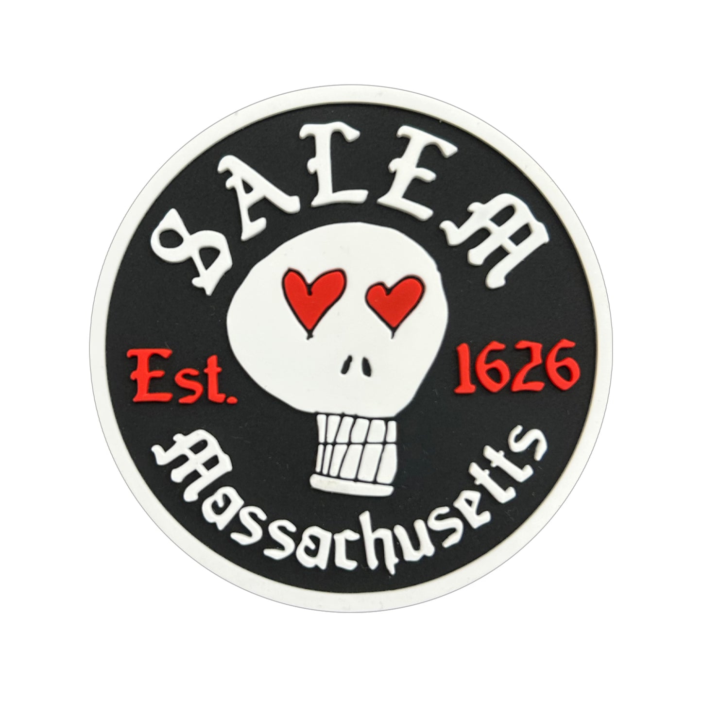 Salem, Massachusetts "Heart Eyes Skull" PVC Magnet