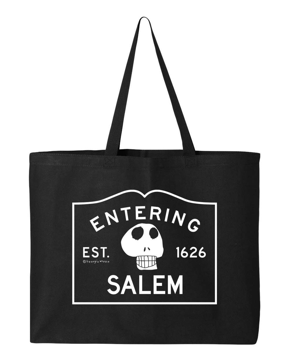 Entering Salem Flat-Bottom Jumbo Tote Bag