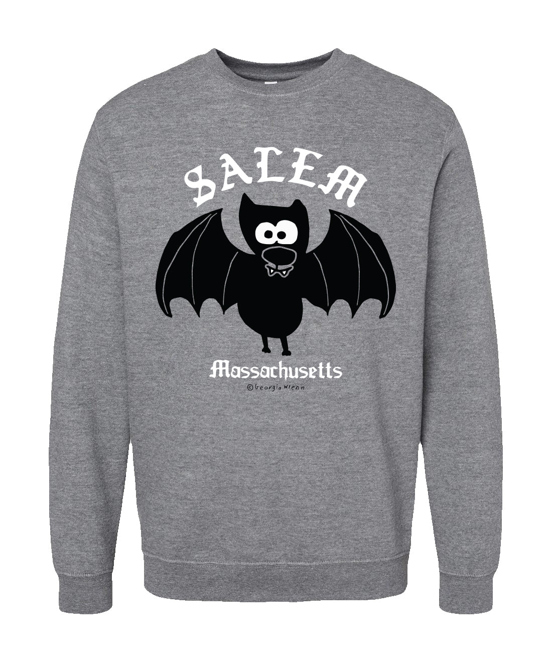 Gray Salem "Vampire Bat" Crewneck Sweatshirt
