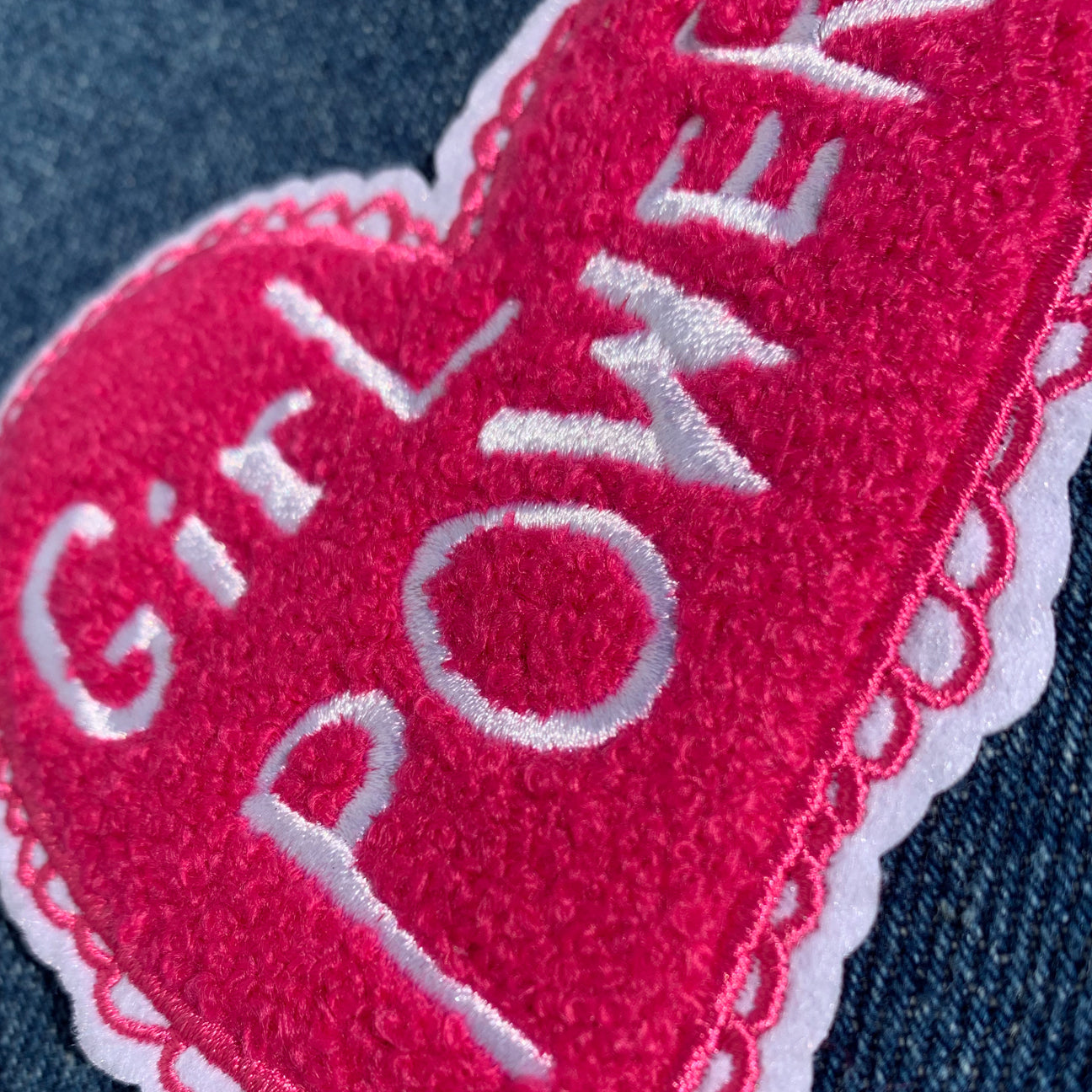 Girl Power Heart Chenille Patch