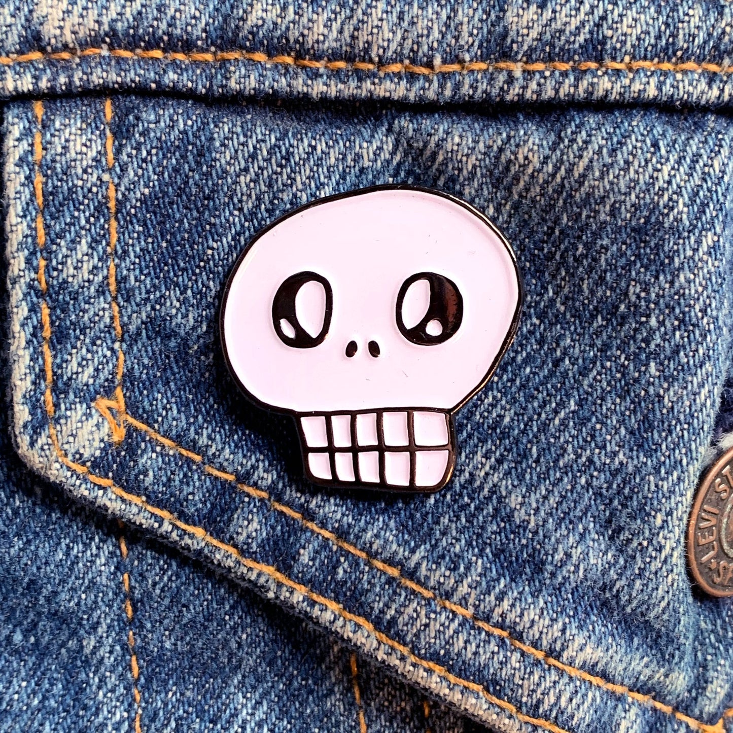 Kawaii Skull Enamel Pin