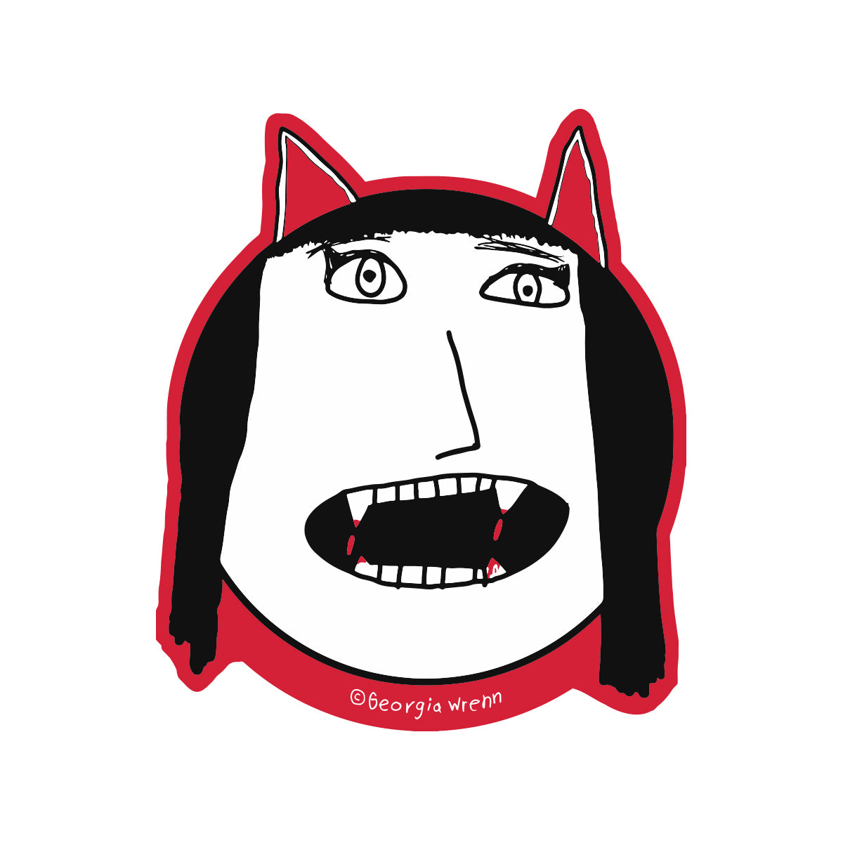 Die Cut Vampire Girl Sticker
