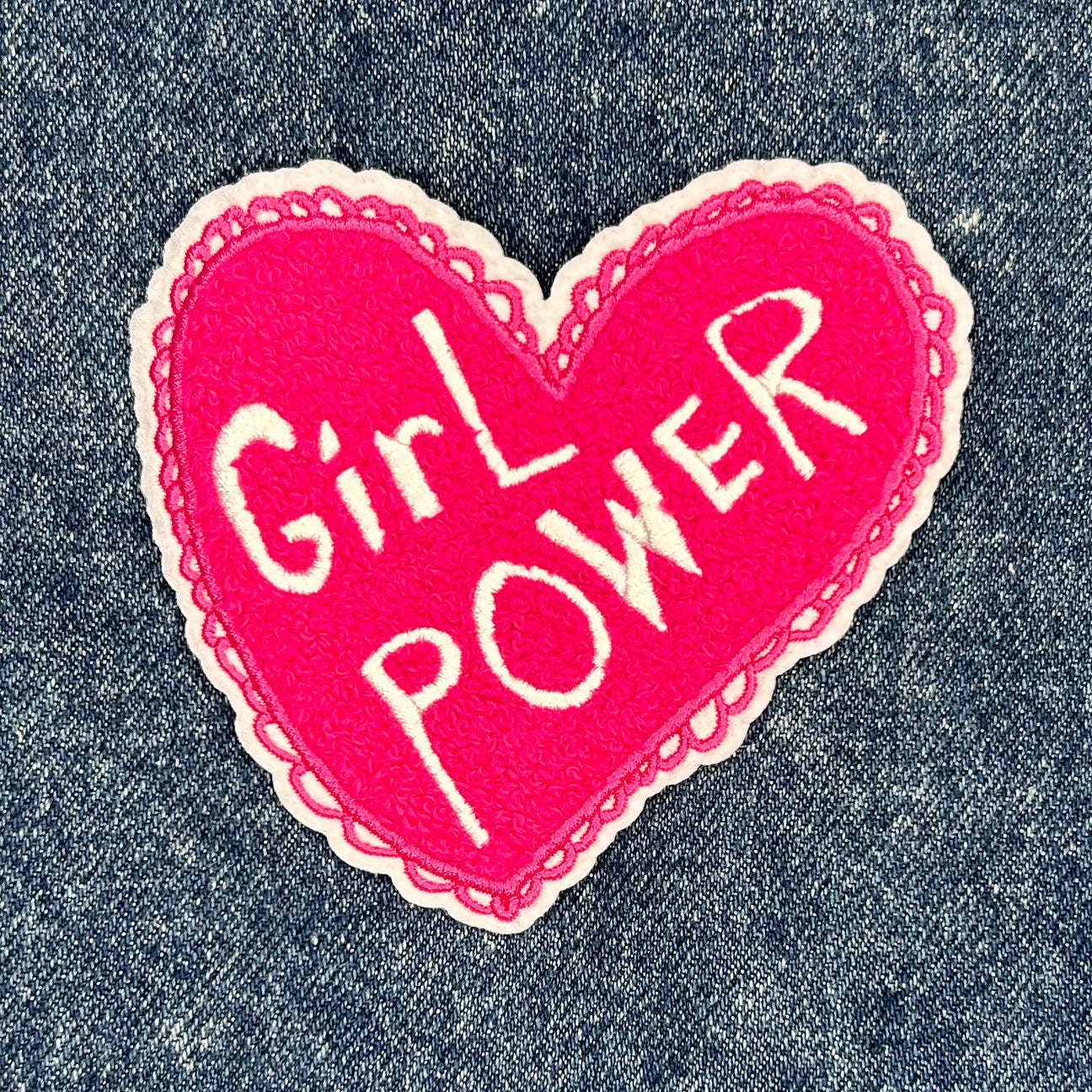 Girl Power Heart Chenille Patch