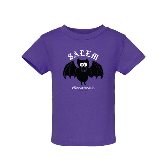 Purple Salem shirt with black bat toddler kids size