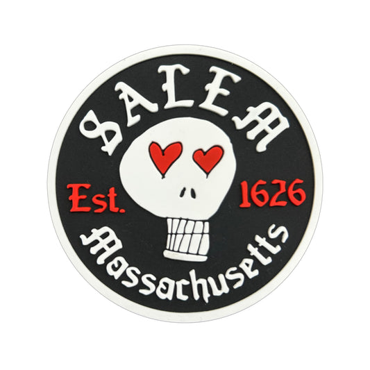 Salem, Massachusetts "Heart Eyes Skull" PVC Magnet