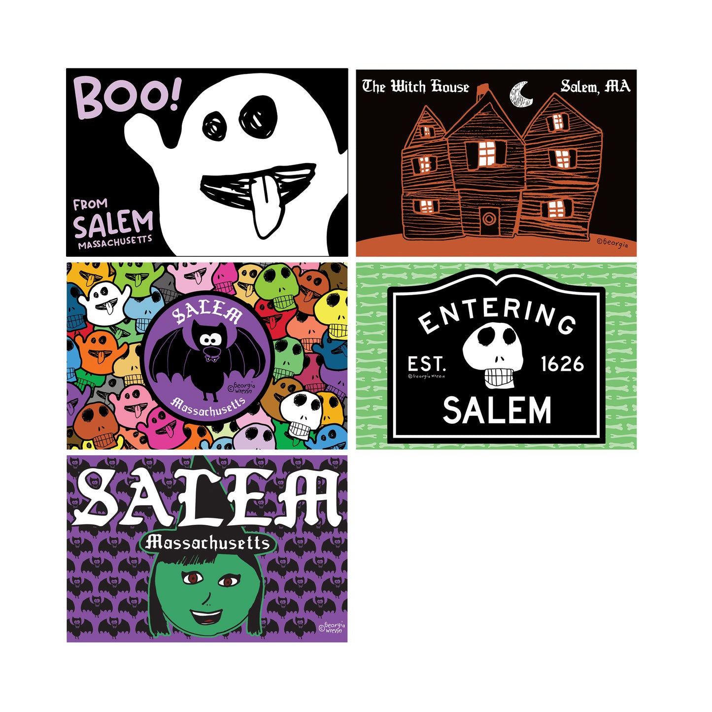 Salem, Massachusetts 4"x6" Postcard Set (5-Pack)