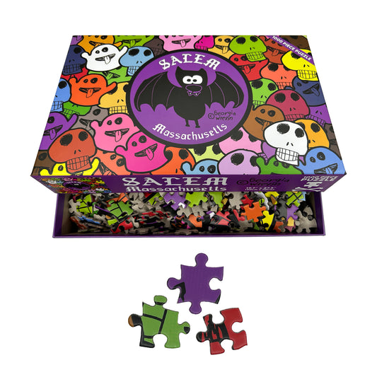 "Skulls, Ghosts, & Vampire Bat" Salem, Massachusetts 1,000-Piece Puzzle