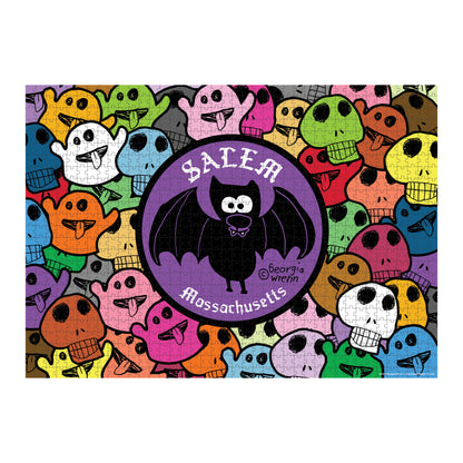 "Skulls, Ghosts, & Vampire Bat" Salem, Massachusetts 1,000-Piece Puzzle
