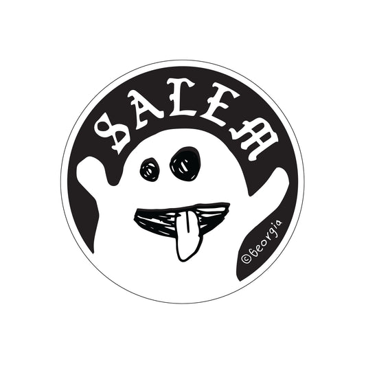 Salem 4" diameter Ghost Sticker