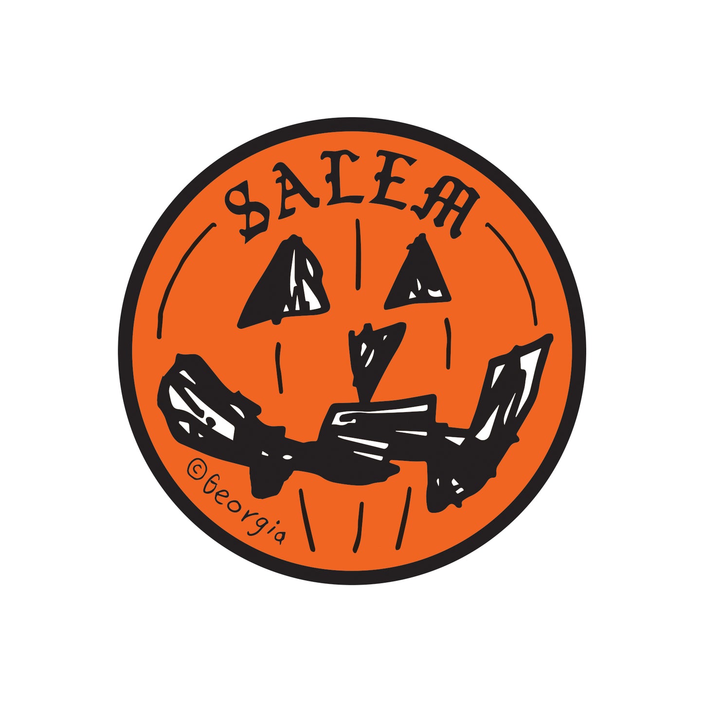 Salem 4" diameter Pumpkin Sticker