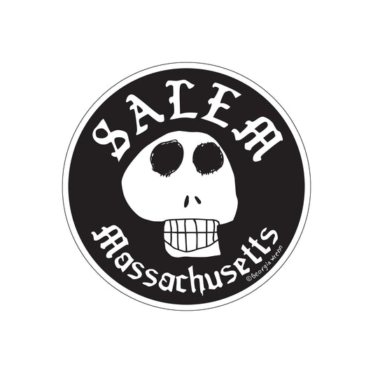 Salem 4" diameter Skull Sticker