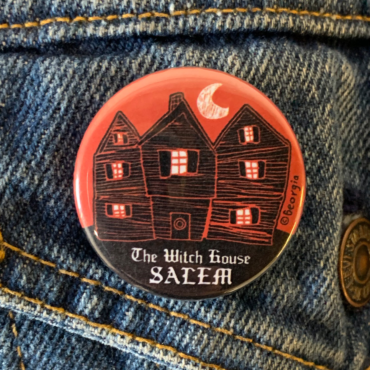 Salem Witch House 1.5" Button