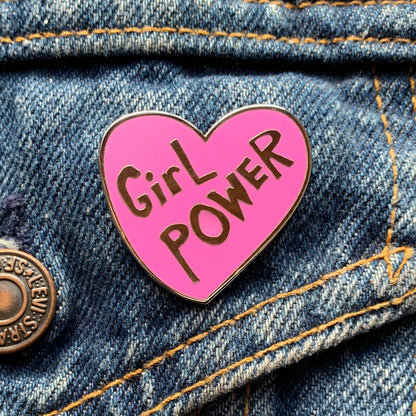 Girl Power Heart Enamel Pin